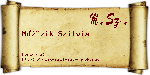 Mázik Szilvia névjegykártya