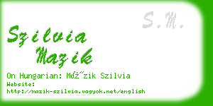 szilvia mazik business card